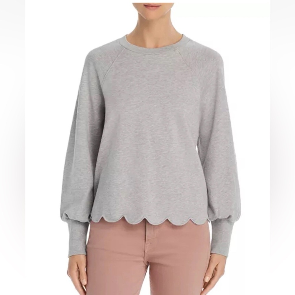 FRAME Scalloped Crew Sweatshirt